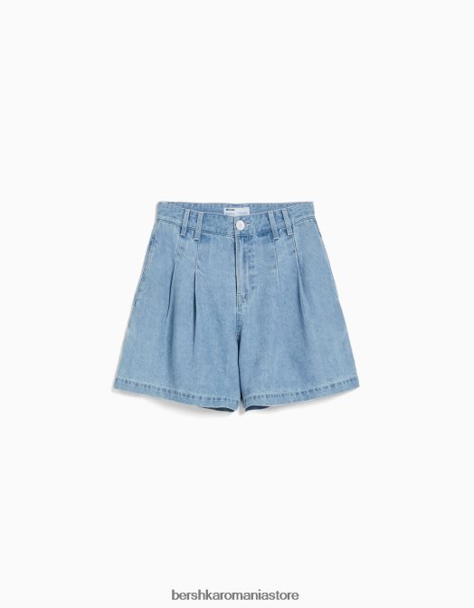 Bershka femei bermude din denim albastru deschis Z86D1681 îmbrăcăminte