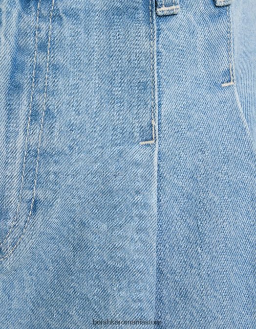 Bershka femei bermude din denim albastru deschis Z86D1681 îmbrăcăminte