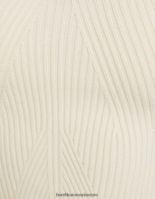 Bershka femei bermude din denim plisate cremă Z86D1680 îmbrăcăminte