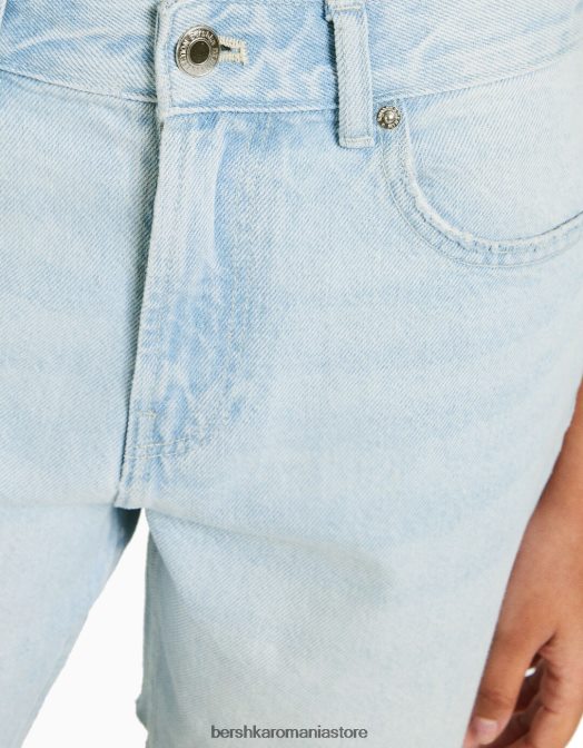 Bershka femei bermude vintage din denim albastru deschis Z86D1692 îmbrăcăminte