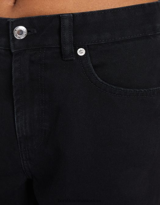 Bershka femei bermude vintage din denim negru Z86D1691 îmbrăcăminte