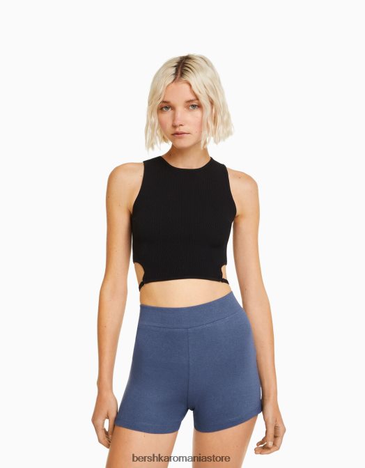 Bershka femei pantaloni scurți culotte spălat albastru Z86D1701 îmbrăcăminte