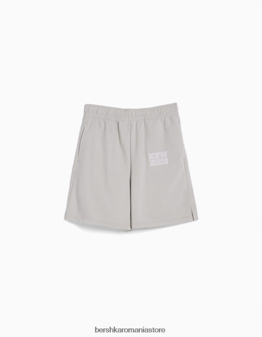 Bershka femei pantaloni scurți din bumbac pluș gri Z86D1729 îmbrăcăminte