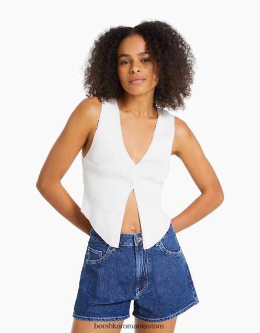 Bershka femei pantaloni scurți din denim mom fit albastru Z86D1684 îmbrăcăminte