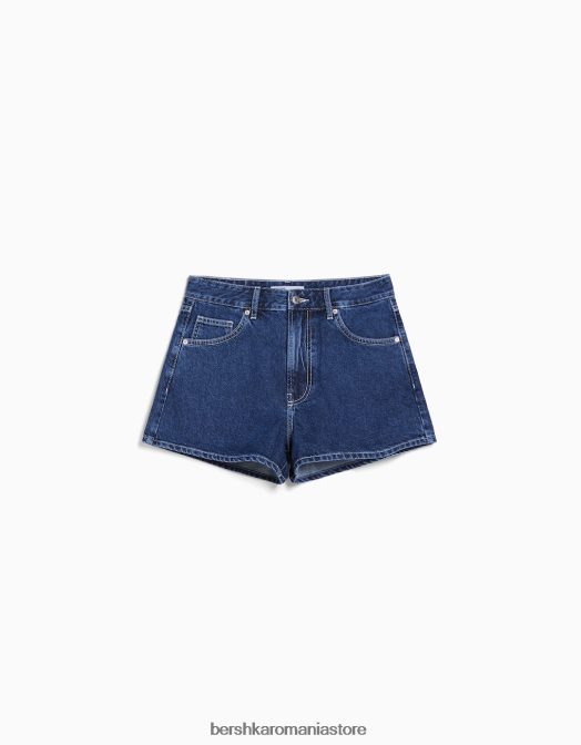 Bershka femei pantaloni scurți din denim mom fit albastru Z86D1684 îmbrăcăminte