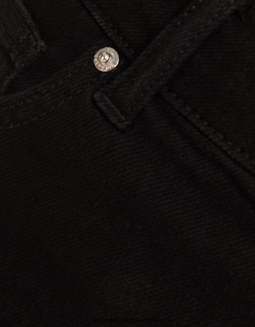 Bershka femei pantaloni scurți din denim rulați negru Z86D1728 îmbrăcăminte