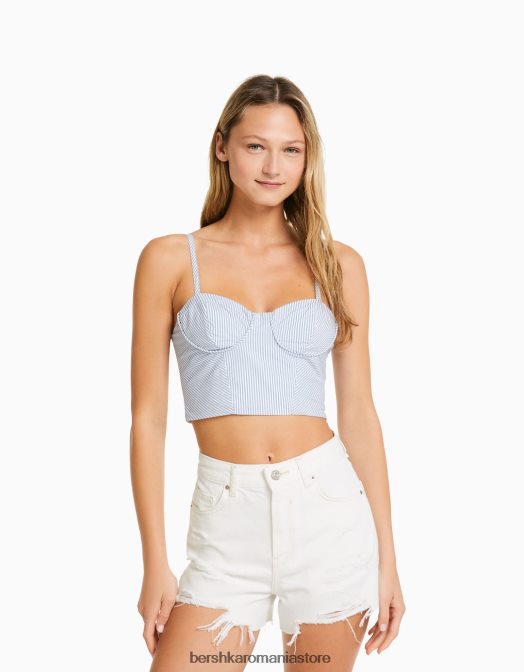 Bershka femei pantaloni scurți din denim rupt cu buzunare alb Z86D1693 îmbrăcăminte