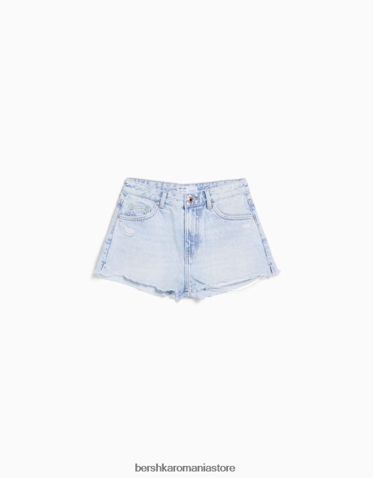 Bershka femei pantaloni scurți din denim vintage albastru deschis Z86D1719 îmbrăcăminte