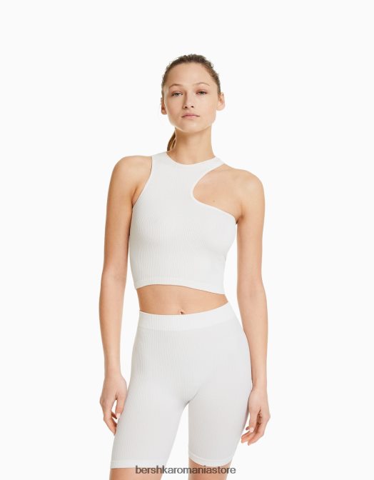 Bershka femei pantaloni scurți fără sudură cremă Z86D1703 îmbrăcăminte