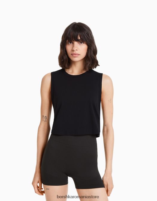 Bershka femei pantaloni scurți push up fără sudură gri inchis Z86D1464 îmbrăcăminte