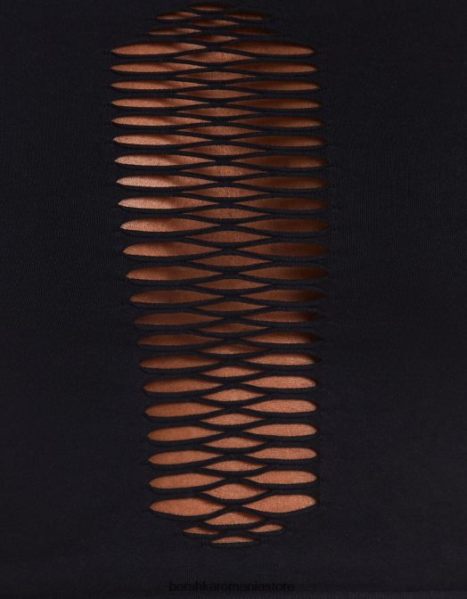 Bershka femei jambiere decupate fără cusături negru Z86D1465 îmbrăcăminte