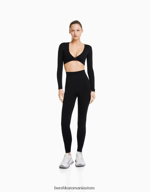 Bershka femei jambiere push up fără cusături negru Z86D1458 îmbrăcăminte