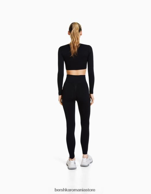 Bershka femei jambiere push up fără cusături negru Z86D1458 îmbrăcăminte