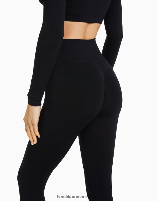 Bershka femei jambiere push up fără cusături negru Z86D1458 îmbrăcăminte