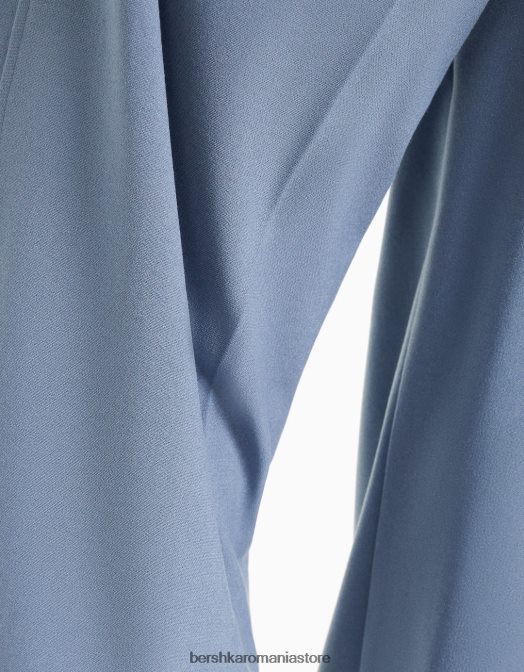 Bershka femei pantaloni croiți cu picioare largi, cu bucle pentru curea spălat albastru Z86D1448 îmbrăcăminte