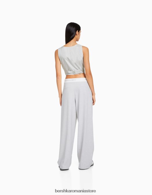Bershka femei pantaloni croiți imprimați exclusiv Z86D1415 îmbrăcăminte