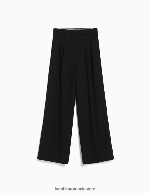 Bershka femei pantaloni croiți pentru tată cu picioare largi negru Z86D1423 îmbrăcăminte