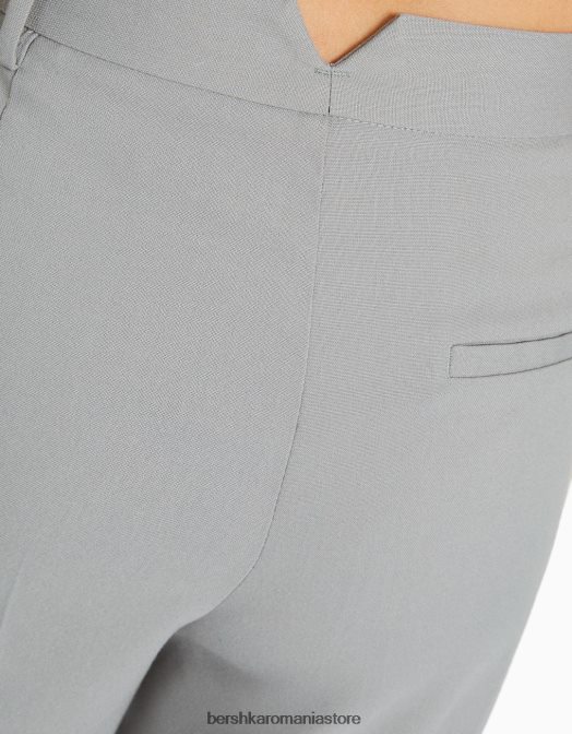 Bershka femei pantaloni croiți pentru tată gri Z86D1430 îmbrăcăminte