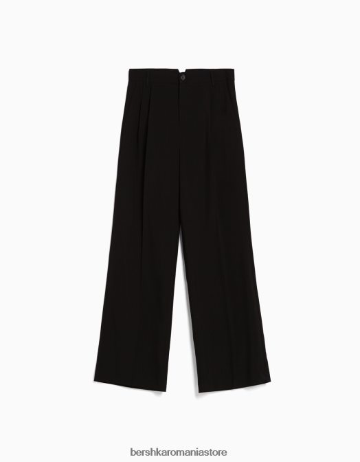 Bershka femei pantaloni croiți pentru tată negru Z86D1475 îmbrăcăminte