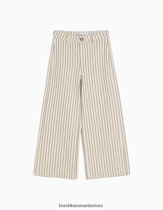 Bershka femei pantaloni de bumbac cremă Z86D1476 îmbrăcăminte