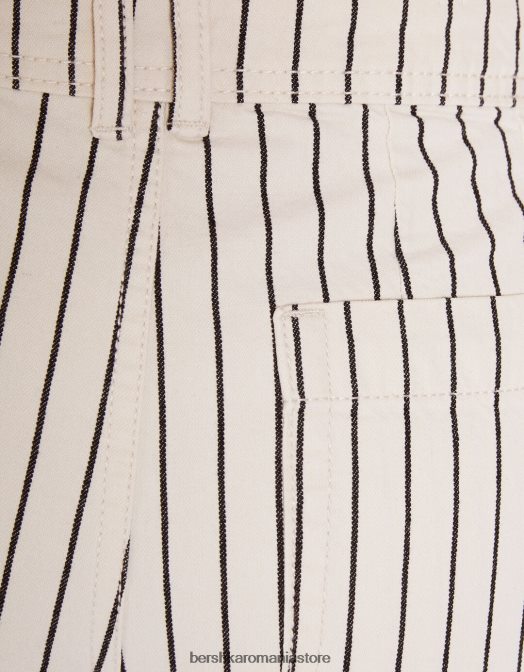 Bershka femei pantaloni de bumbac cremă Z86D1476 îmbrăcăminte