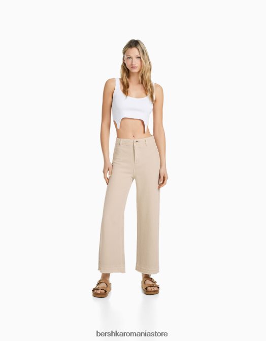 Bershka femei pantaloni de bumbac nisip Z86D1438 îmbrăcăminte