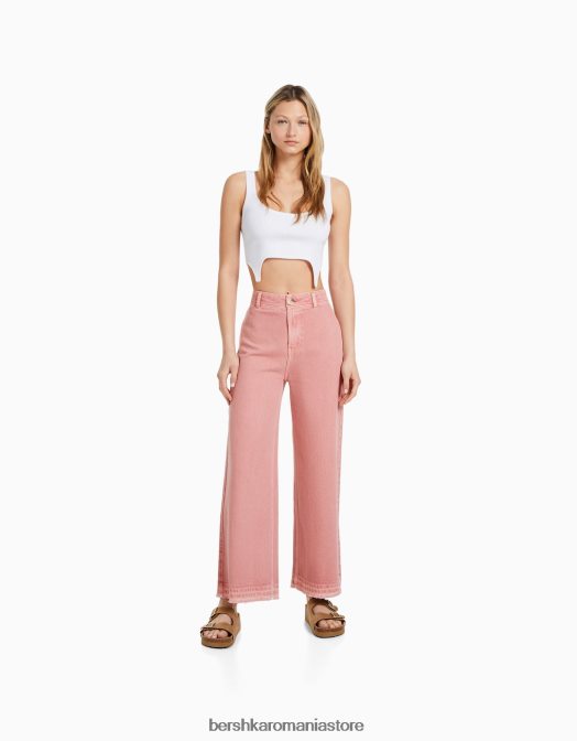 Bershka femei pantaloni de bumbac roz Z86D1439 îmbrăcăminte