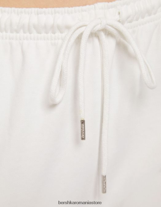 Bershka femei pantaloni de trening cu buzunare alb Z86D1482 îmbrăcăminte