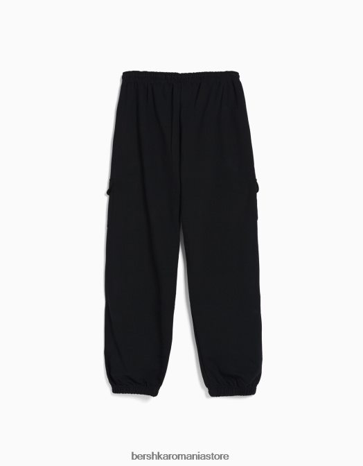 Bershka femei pantaloni de trening cu buzunare gri inchis Z86D1483 îmbrăcăminte