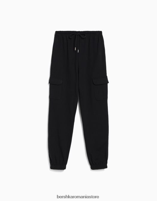 Bershka femei pantaloni de trening cu buzunare gri inchis Z86D1483 îmbrăcăminte