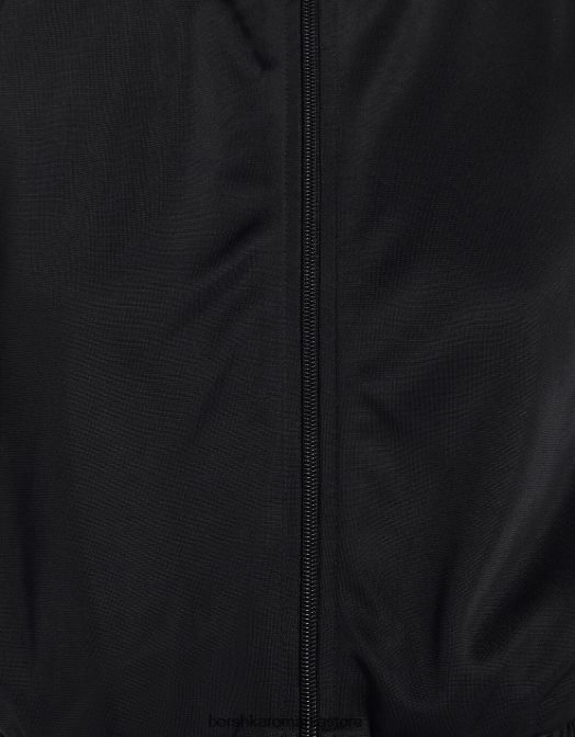 Bershka femei pantaloni drepti cu bandă laterală negru Z86D1434 îmbrăcăminte