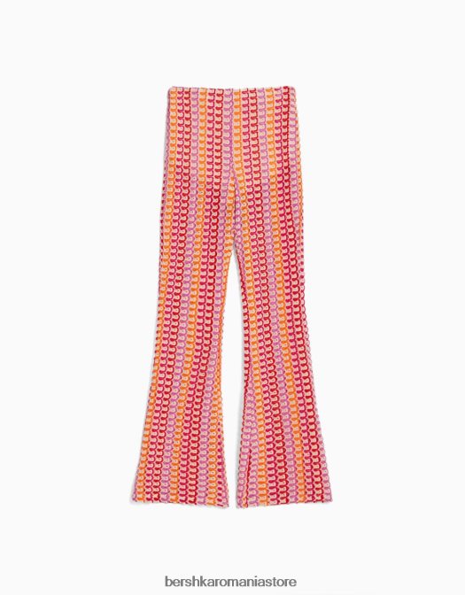 Bershka femei pantaloni evazați din tricot coral Z86D1858 îmbrăcăminte