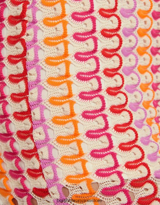 Bershka femei pantaloni evazați din tricot coral Z86D1858 îmbrăcăminte