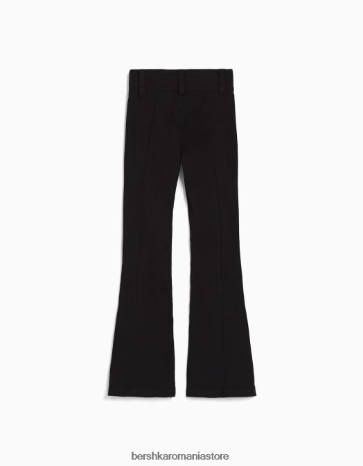 Bershka femei pantaloni evazați din twill gri Z86D1478 îmbrăcăminte