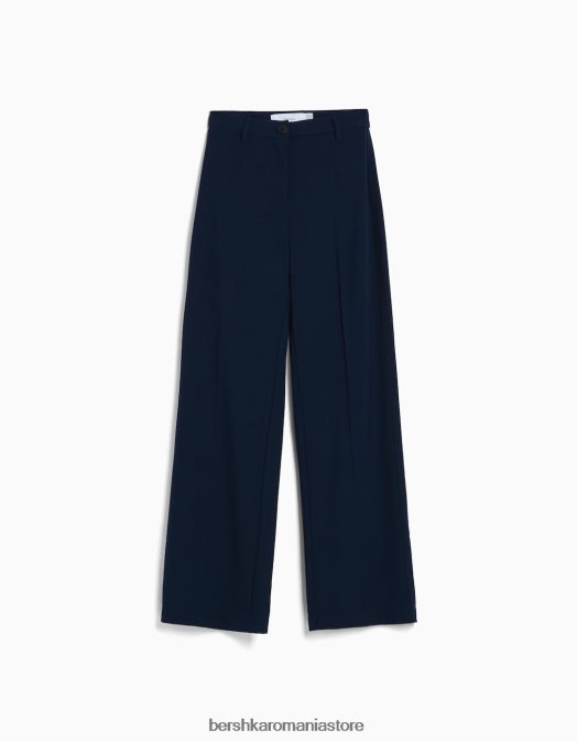 Bershka femei pantaloni largi cu bucle pentru curea marina Z86D1414 îmbrăcăminte