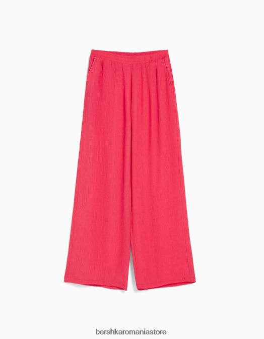 Bershka femei pantaloni largi din crep coral Z86D1455 îmbrăcăminte