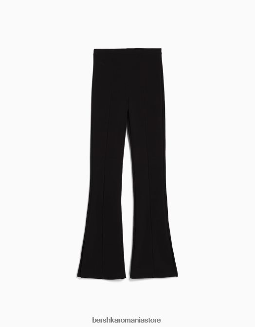 Bershka femei pantaloni otomani evazați negru Z86D1480 îmbrăcăminte