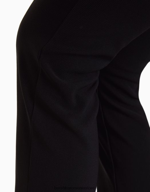 Bershka femei pantaloni otomani evazați negru Z86D1480 îmbrăcăminte