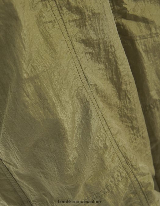 Bershka femei pantaloni de nailon cu parașuta kaki Z86D1387 îmbrăcăminte