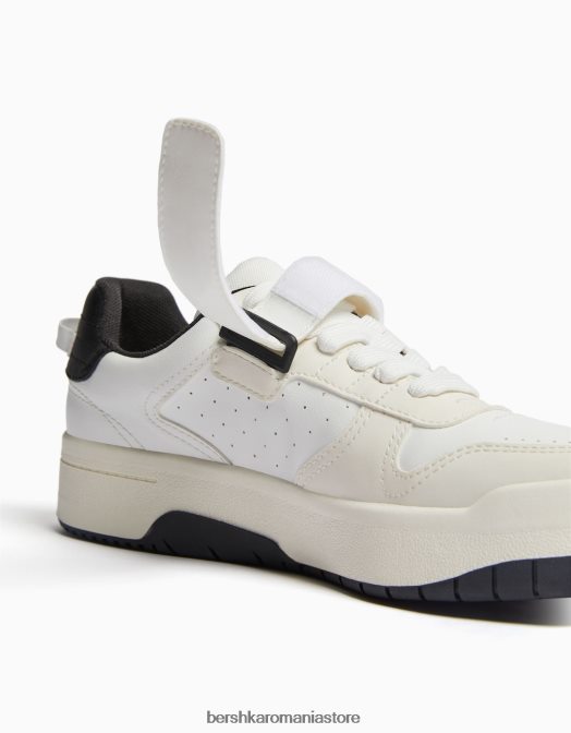 Bershka femei adidași brogue cu detaliu bretele alb Z86D2104 încălţăminte