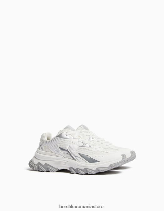 Bershka femei adidași contrastanți cu detaliu din plasă multicolor Z86D1876 încălţăminte