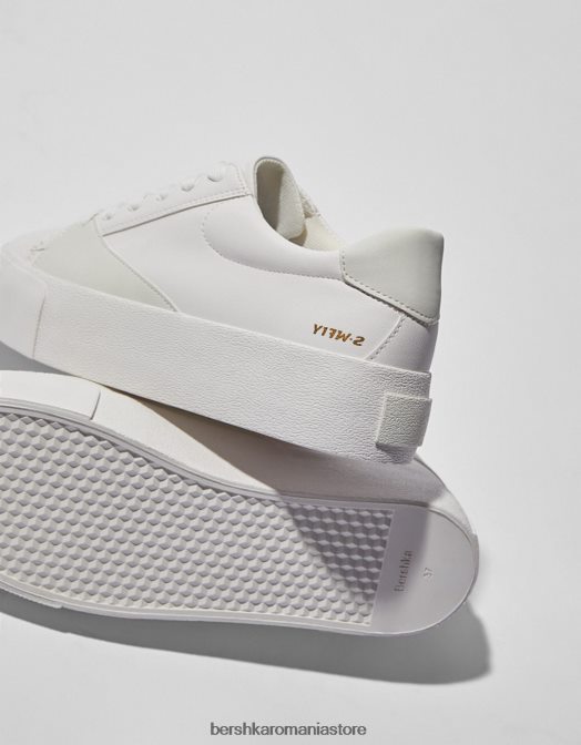 Bershka femei adidași cu detalii matlasate alb Z86D2128 încălţăminte