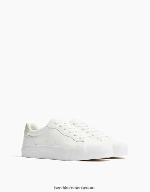 Bershka femei adidași cu platformă contrastantă alb Z86D2129 încălţăminte