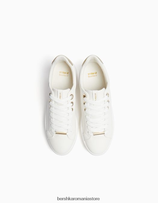 Bershka femei adidași cu platformă cu detalii metalice alb Z86D2090 încălţăminte