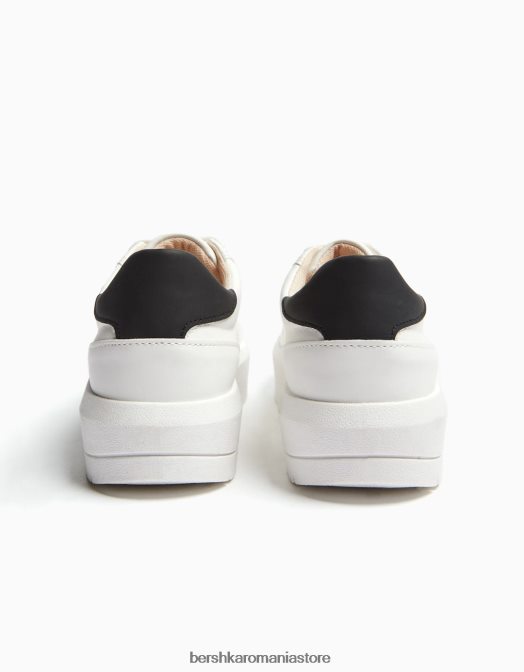 Bershka femei adidași cu platformă cu detaliu colorat pe toc alb Z86D2127 încălţăminte