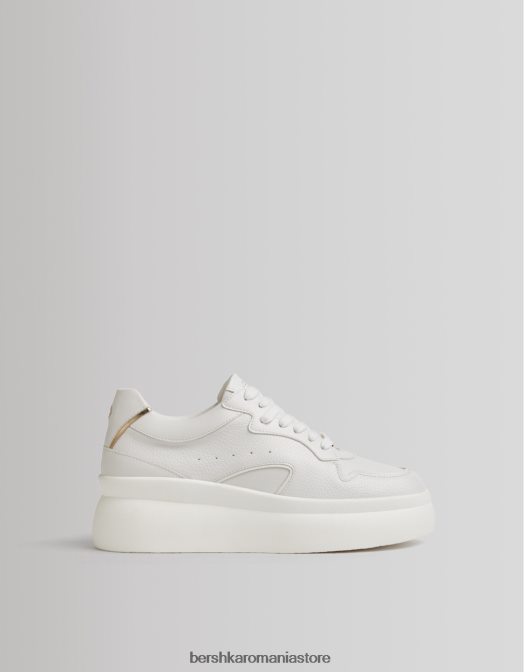 Bershka femei adidași cu platformă decorativă alb Z86D2096 încălţăminte