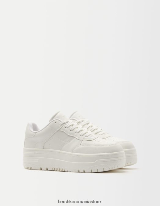 Bershka femei adidași cu platformă monocrom alb Z86D2085 încălţăminte