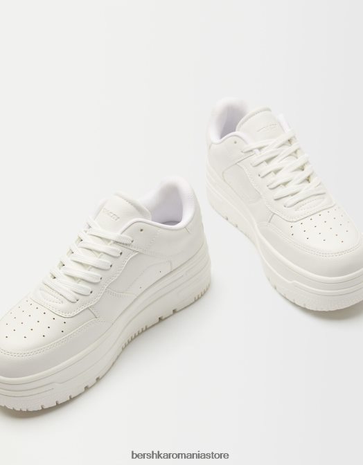 Bershka femei adidași cu platformă monocrom alb Z86D2085 încălţăminte