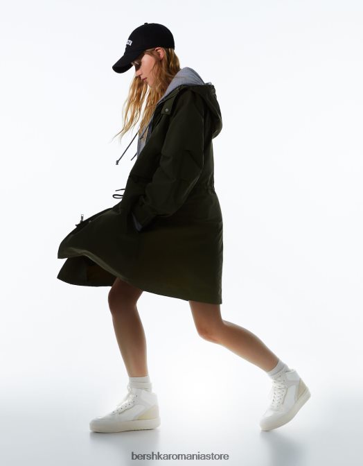 Bershka femei adidași înalți contrastanți alb Z86D2087 încălţăminte