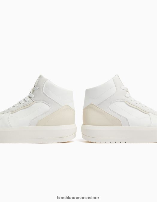 Bershka femei adidași înalți contrastanți alb Z86D2087 încălţăminte